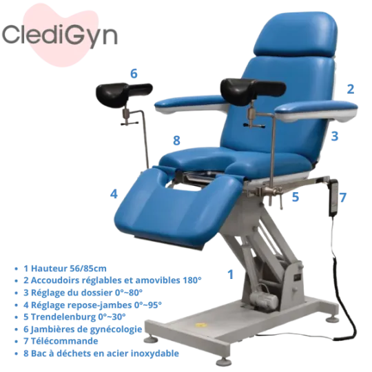 Fauteuil gynécologique 3 moteurs ClediGyn