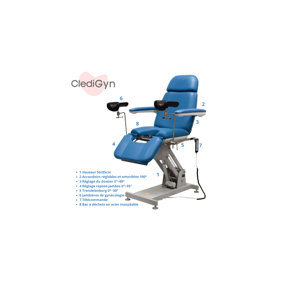 Fauteuil gynécologique 3 moteurs ClediGyn