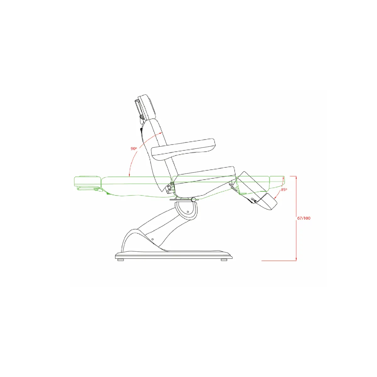 FAUTEUIL ÉLECTRIQUE ESTHÉTIQUE "TELLA" 4 MOTEURS
