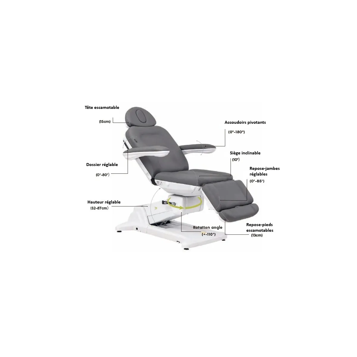 Fauteuil gynécologique électrique 4 moteurs SIMUS GYN