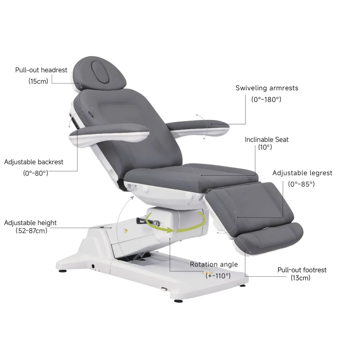 Fauteuil esthétique électrique 4 moteurs SIMUS +