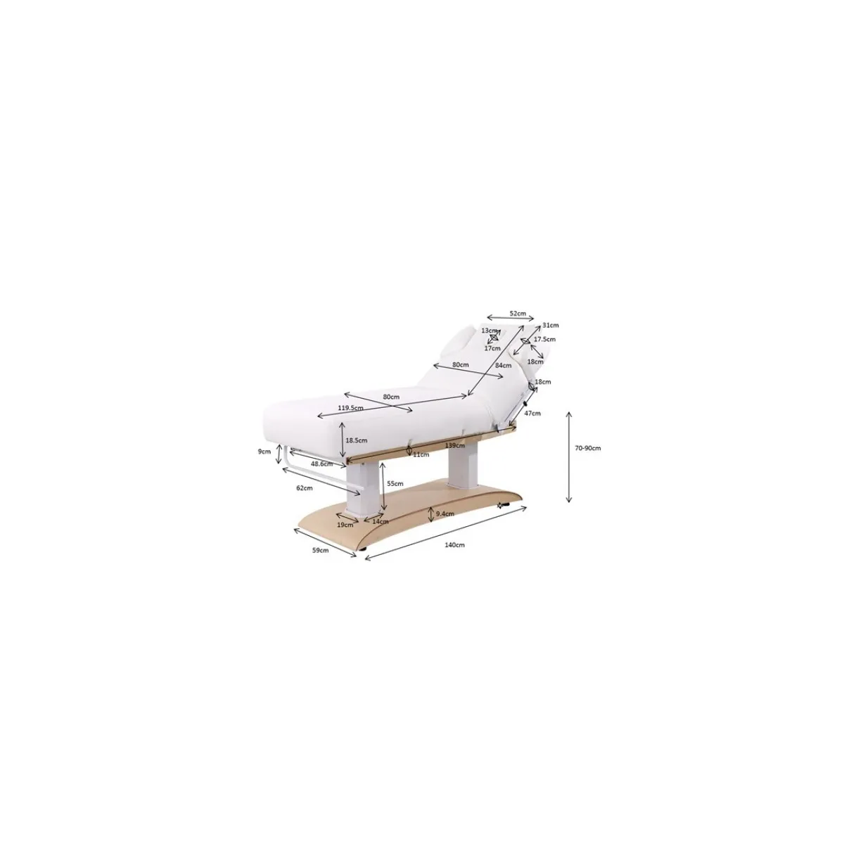 Lit éléctrique de spa à 4 moteurs TROCH+