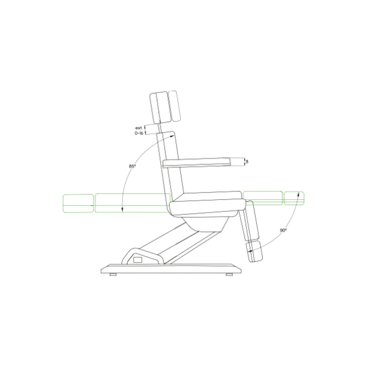 Fauteuil spa & esthétique OASIS 4 moteurs