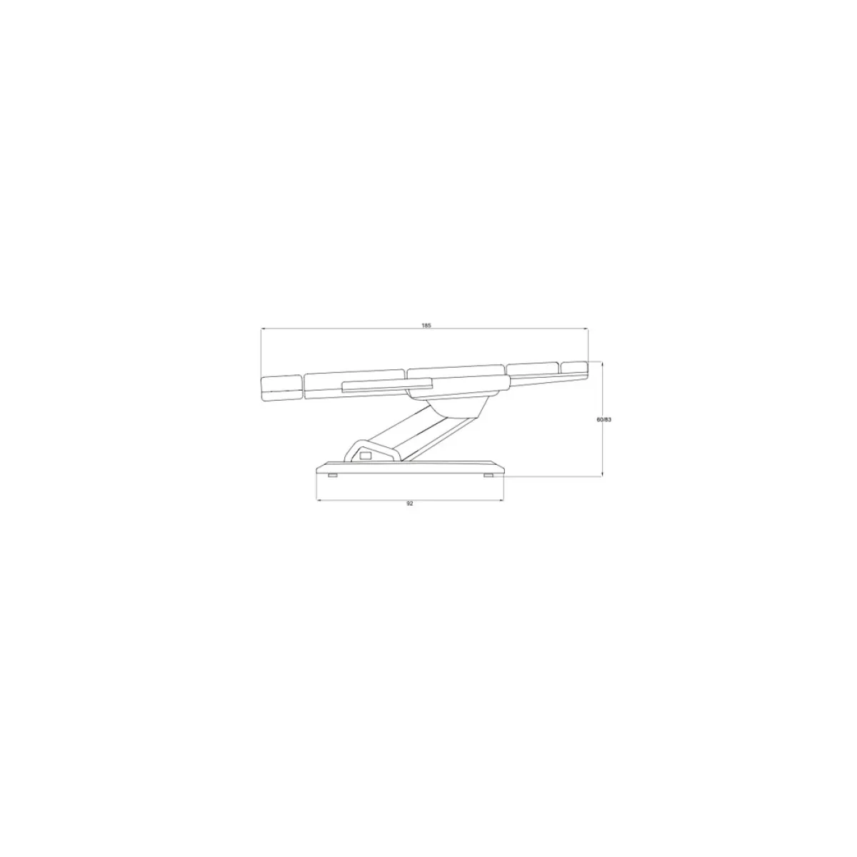 Table de soin esthétique 3 sections équipée de 3 moteurs AURA