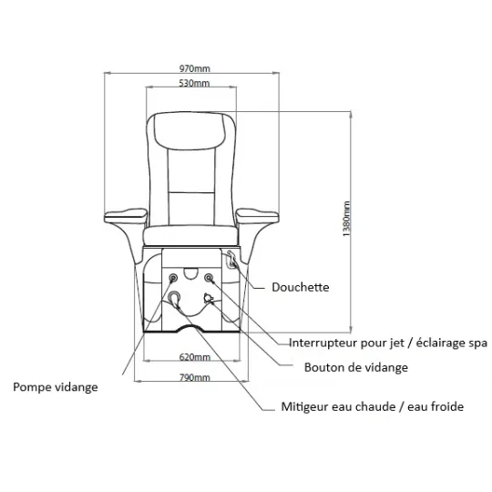 Fauteuil de pédicure avec hydromassage EASE